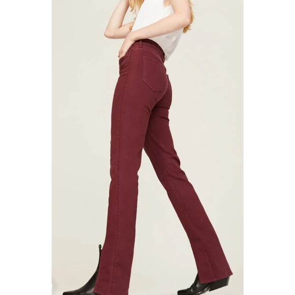 Mother Jeans The Rascal Sliced Up Heel Jeans In Burgundy Women’s Size 24 NWOT - Picture 2 of 10